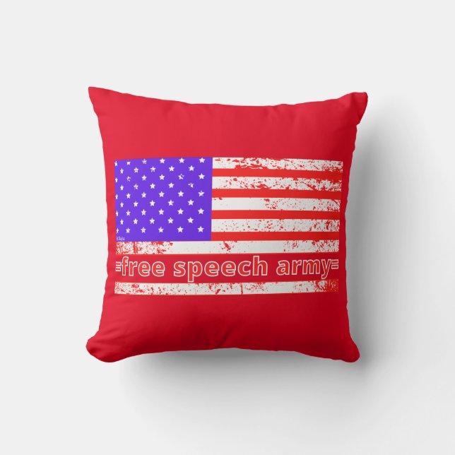 Coussin LIBRE DISCOURS ARMÉE en détresse édition drapeau a (Recto)