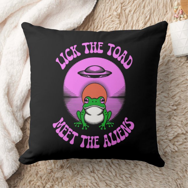 Coussin Lick the Toad Rencontrez l'Alien - Drôle OVNI Frog (Couverture)