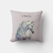 Coussin Licorne à corne d'or blanche magique (Recto)