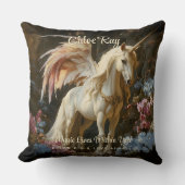 Coussin Licorne ailée classique Cheval de conte de fée mag (Recto)