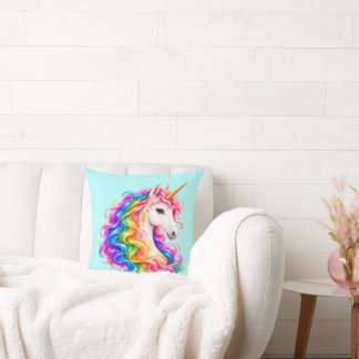 Coussin Licorne Arc-en-Ciel