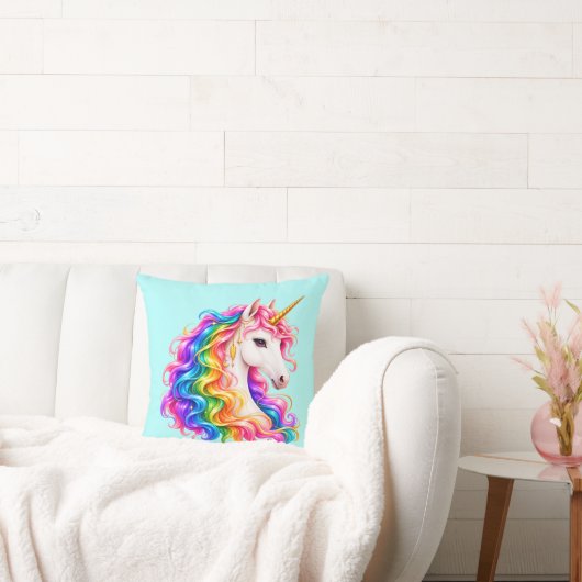 Coussin Licorne Arc-en-Ciel (Canapé)