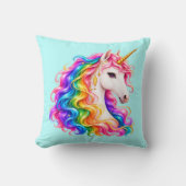 Coussin Licorne Arc-en-Ciel (Recto)