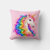 Coussin Licorne Arc-en-Ciel (Recto)