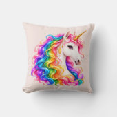 Coussin Licorne Arc-en-Ciel (Recto)