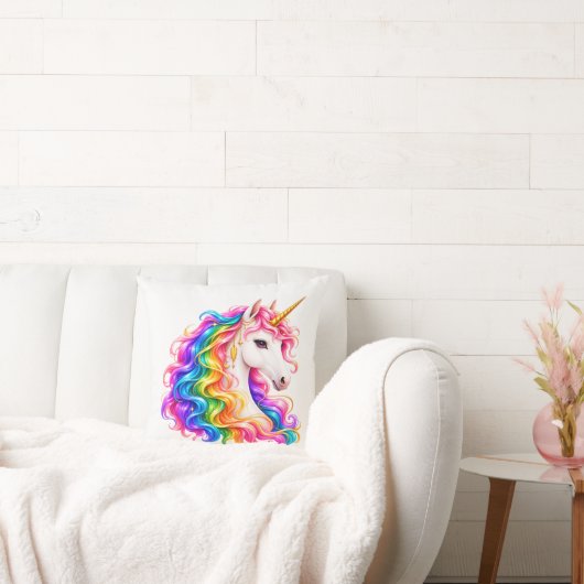 Coussin Licorne Arc-en-Ciel (Canapé)