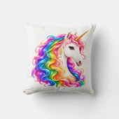 Coussin Licorne Arc-en-Ciel (Recto)