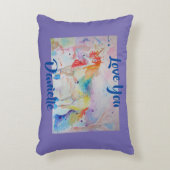 Coussin Licorne Arc-en-Ciel Aquarelle Amour Violet (Devant(Vertical))