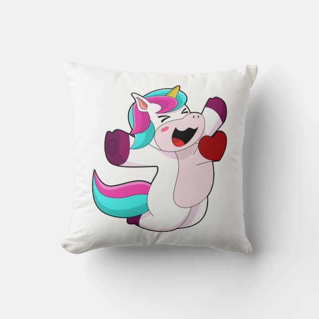 Coussin Licorne avec cœur (Recto)