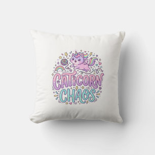 Coussin Licorne Caticorne Chaos Mignon Pastel Graphisme de