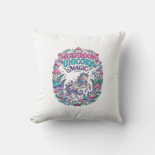 Coussin Licorne Champignon Licorne Magie Coloré POD Artwor