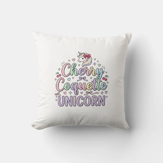 Coussin Licorne Cherry Coquette Licorne Original Zazzle De (Recto)