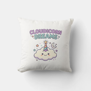 Coussin Licorne Cloudicorn Rêves Tendance Graphique Tee De