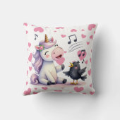 Coussin Licorne Cœurs Roses  (Verso)