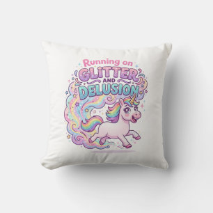 Coussin Licorne courant sur Brillant et Illusion Charme M