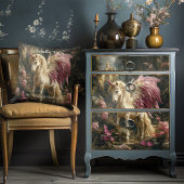 Coussin Licorne de forêt aux ailes roses