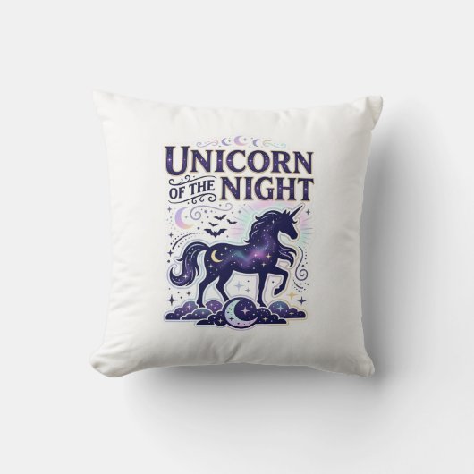 Coussin Licorne de la conception graphique de nuit Zazzle (Recto)