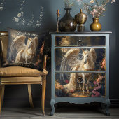 Coussin Licorne de la forêt féerique romantique avec des a