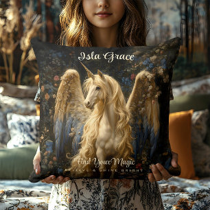 Coussin Licorne de Pégase vintage, licorne de fantaisie en