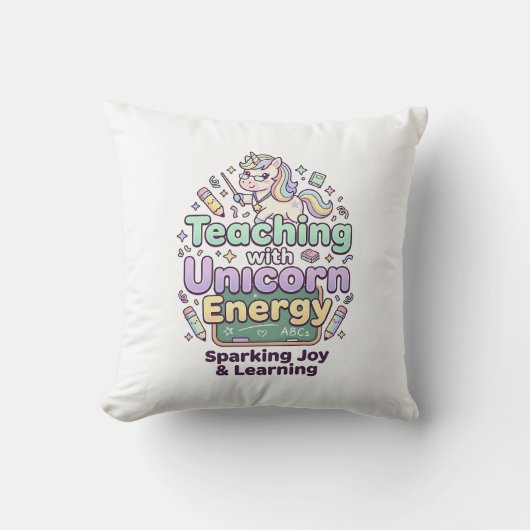 Coussin Licorne enseignant avec une typographie audacieuse (Recto)