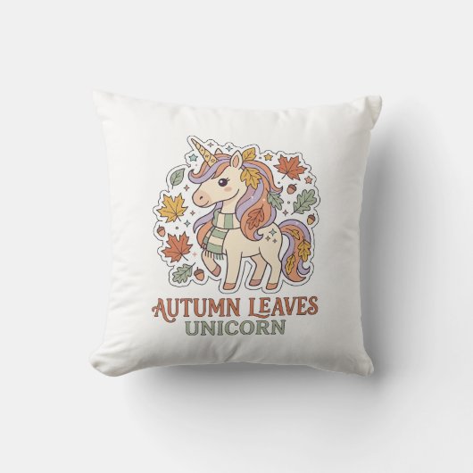 Coussin Licorne Feuilles D'automne Licorne Conception Grap (Recto)