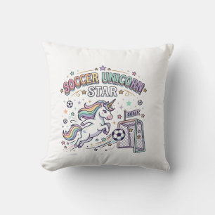 Coussin Licorne Football Licorne Étoile Drôle Conception V