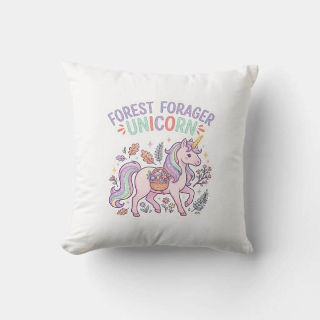 Coussin Licorne Forest Forager Licorne Conception Graphiqu (Recto)