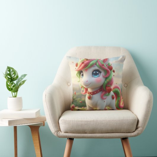 Coussin licorne fraise (Chaise)