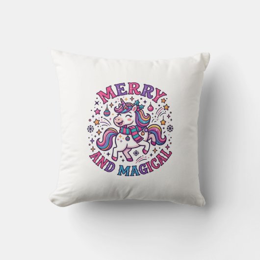 Coussin Licorne Joyeuse et Magique (Recto)