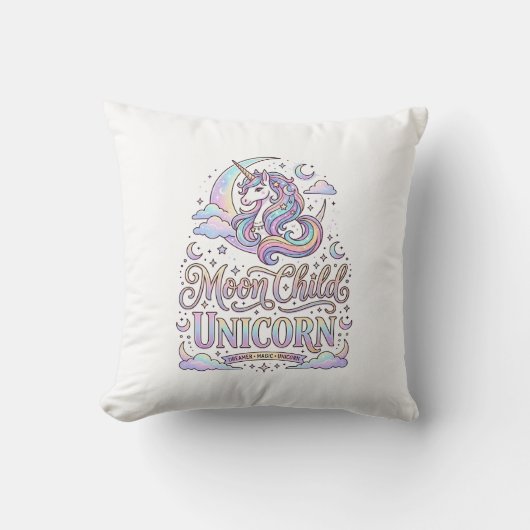 Coussin Licorne Lune Enfant Licorne Conception Originale Z (Recto)