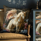 Coussin Licorne Magique Classique à Ailes de Cheval de Con