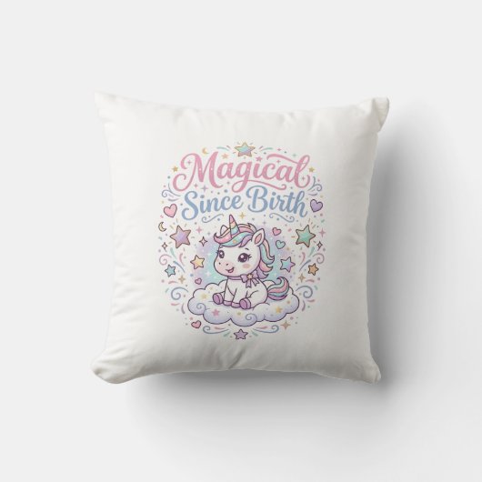 Coussin Licorne Magique Depuis la Naissance Impression Prê (Recto)