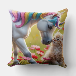 Coussin Licorne Magique et Meilleures Amies Chatons