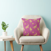 Coussin Licorne Magique Rose Doré Féminin (Chaise)