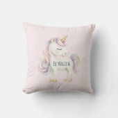 Coussin Licorne Magique Rose Violet (Recto)