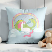Coussin Licorne Mignonne Embrassant Un Dragon Sous Un Arc-