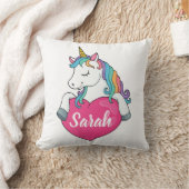 Coussin Licorne Mignonne Nom Personnalisé (Couverture)