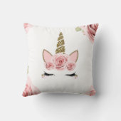 Coussin Licorne Pailletée Or Roses Tendances Mignonne,Cous (Verso)