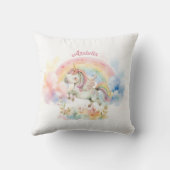 Coussin Licorne pastel et arc-en-ciel jolis (Verso)
