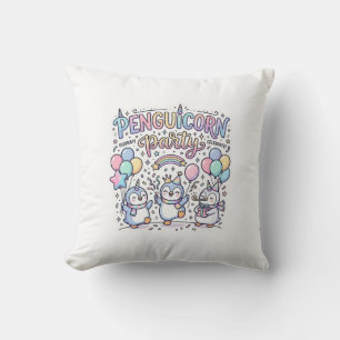 Coussin Licorne Penguicorne Fête Vecteur Premium Vector De
