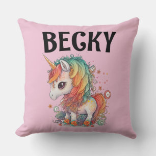 COUSSIN LICORNE PERSONNALISÉE AJOUTER NOM FILLE
