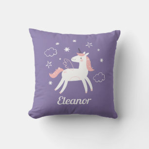 Coussin Licorne Personnalisée Fille Mignonne 