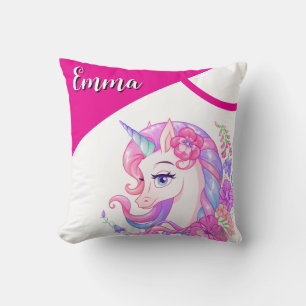 Coussin licorne & personnalisez votre nom