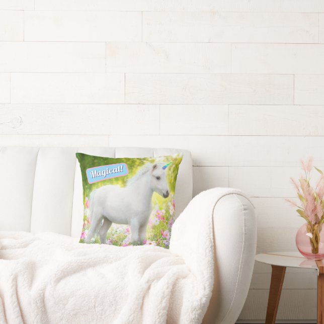 Coussin Licorne Poney Blanc (Canapé)