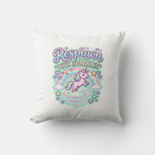 Coussin Licorne Réapparition avec Paillettes Vecteur Premi