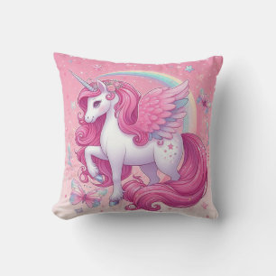 Coussin licorne rose
