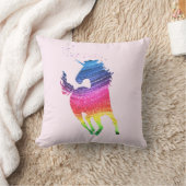 Coussin Licorne Rose Arc-en-Ciel Réversible (Couverture)