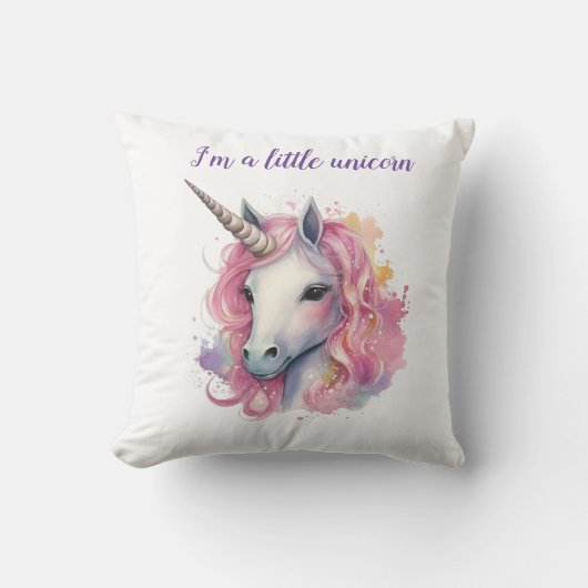 Coussin licorne rose mignonne (Recto)