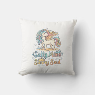 Coussin Licorne Salée Crinière Âme Ensoleillée Conception