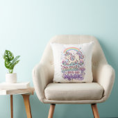 Coussin Licorne s'étirant dans ma typographie audacieuse m (Chaise)